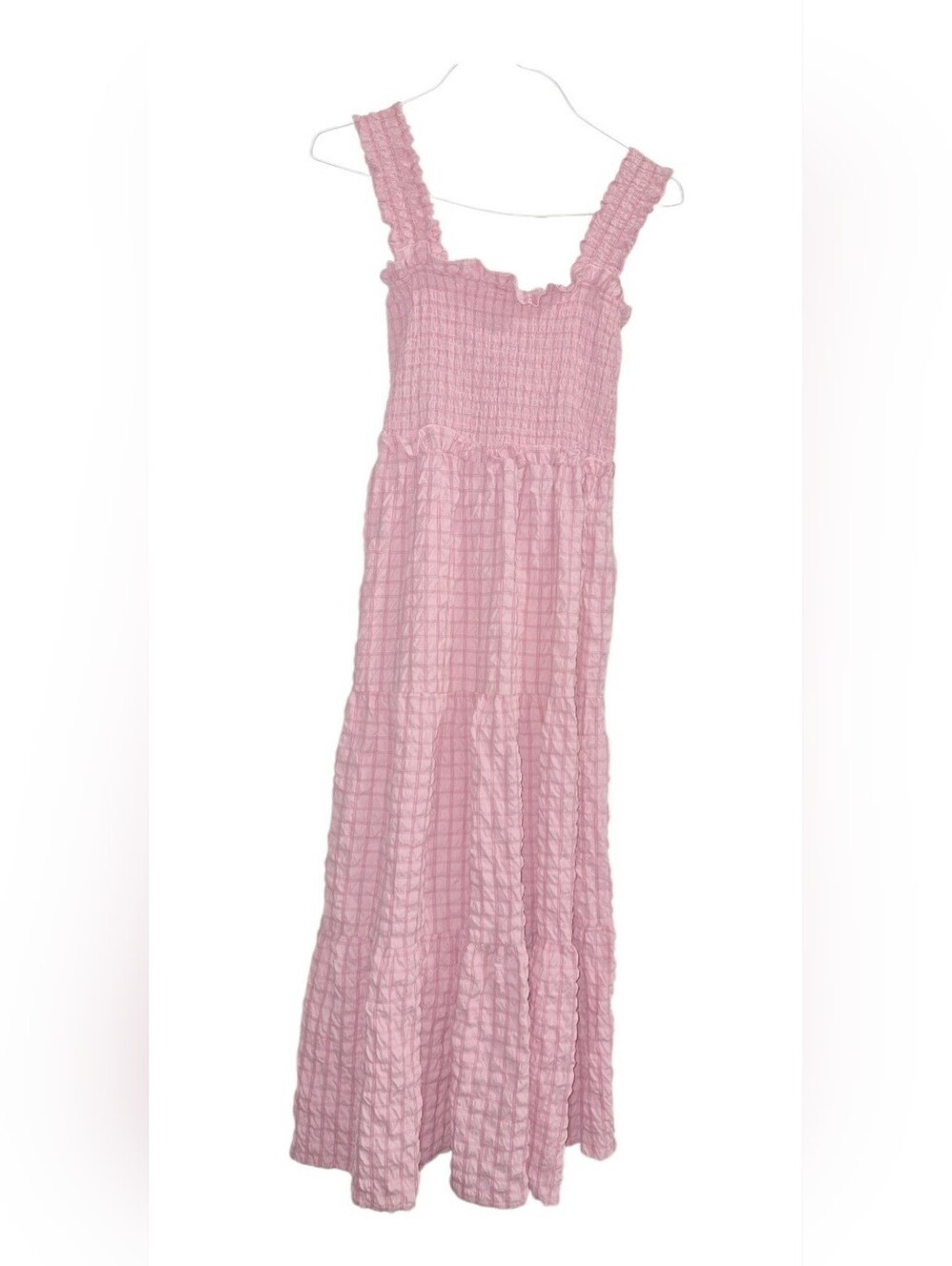 Simply Southern Pink Smocked Top with Gold Logo Patch Size Medium NWT